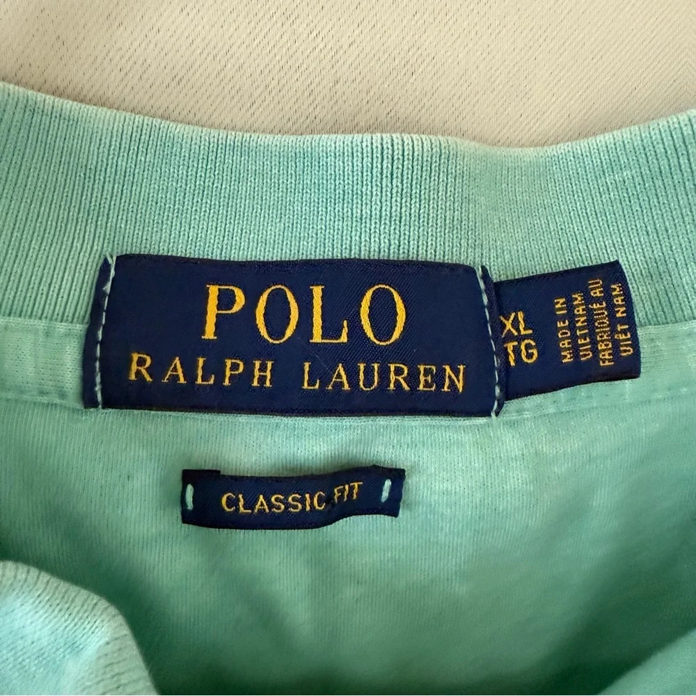 Polo Ralph Lauren Men's XL‎ Aqua Blue Short Sleeve Polo Shirt